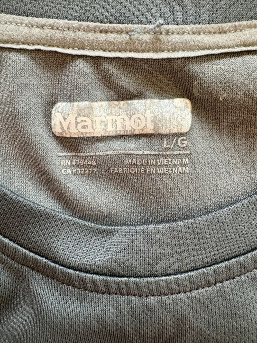 Marmot Performance Athletic Tee Gray Colorblock Orange Wicking Men’s Large L - Picture 4 of 5